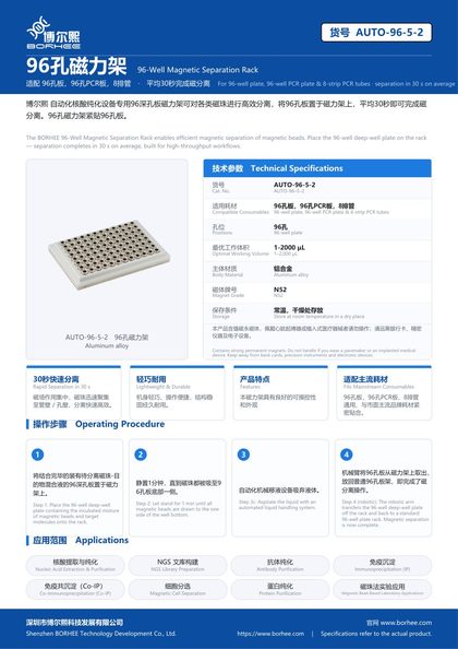 AUTO-96-5-2 96孔磁力架 产品彩页