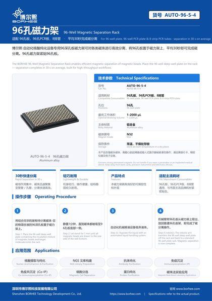 AUTO-96-5-4 96孔磁力架 产品彩页