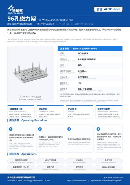 AUTO-96-6 96孔磁力架 产品彩页