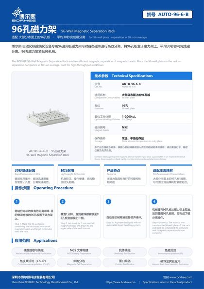 AUTO-96-6-B 96孔磁力架 产品彩页