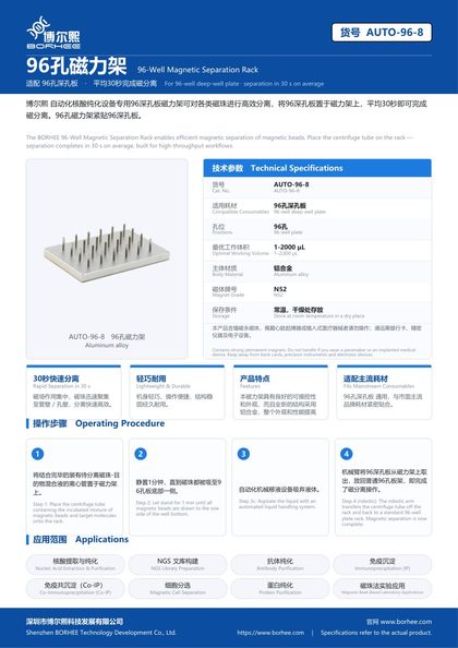 AUTO-96-8 96孔磁力架 产品彩页