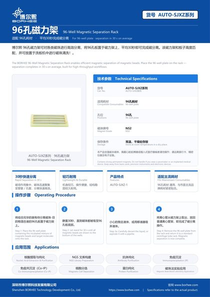 AUTO-SJXZ系列 96孔磁力架 产品彩页