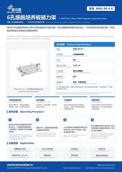 MAG-96-6-6 6孔细胞培养板磁力架 产品彩页