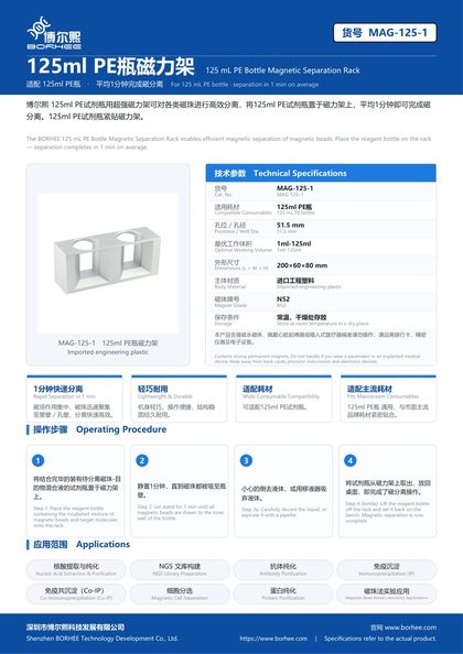 MAG-125-1 125ml PE瓶磁力架 产品彩页
